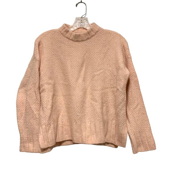 LOU & GREY Knit Mock Neck Alpaca Sweater in Peach Pink - Picture 1 of 6